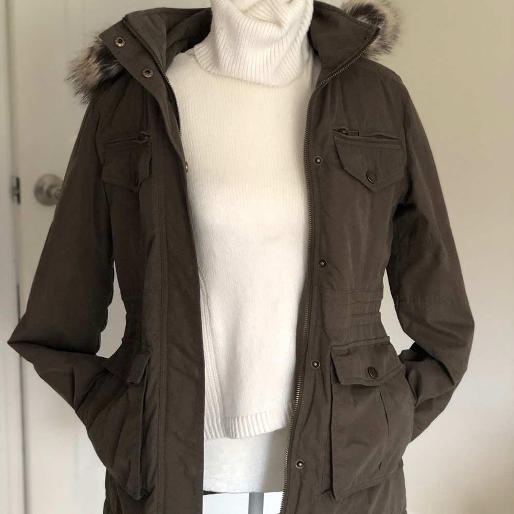 BCBG next generation faux fur hooded jacket